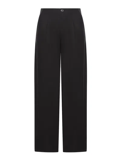Soeur Daley Pleated Black Cotton Trousers