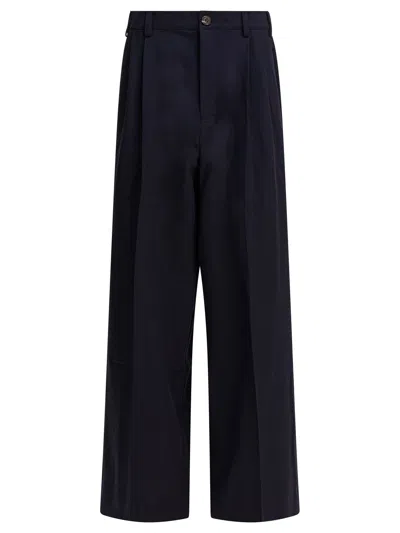 Soeur Wide-leg High-waist Frejus Trousers With Button Fastening And Side Pockets In Black