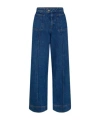 Soeur Wide-leg Denim Trousers Back Pockets In Blue