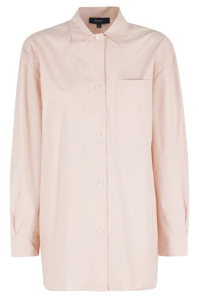 Soeur Pink Itaque Chest-pocket Front-button Cotton Shirt