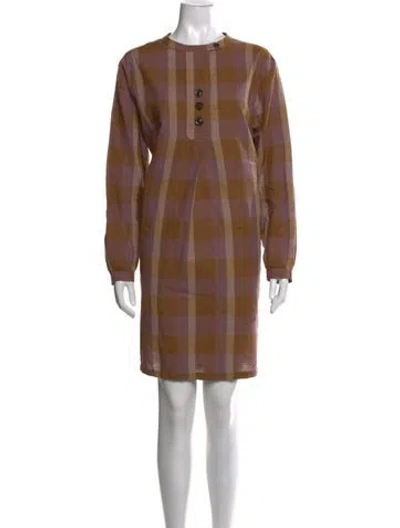Pre-owned Soeur Plaid Print Knee-length Dress In Green