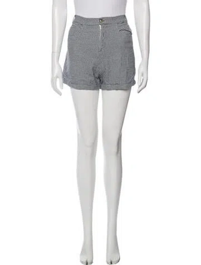 Pre-owned Soeur Plaid Print Shorts In White