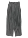 Soeur High Waist Wool Blend Trousers With Belt In Black