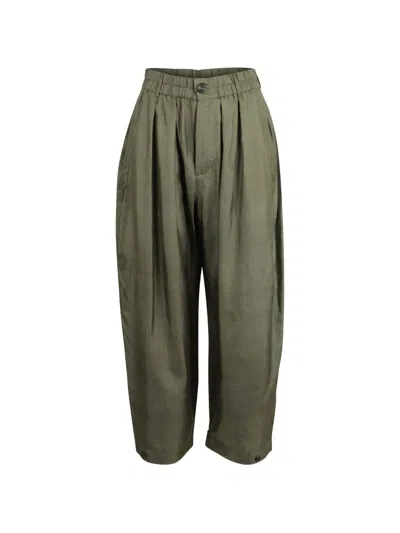 Soeur Pleated Elasticated-waist Trousers In Green