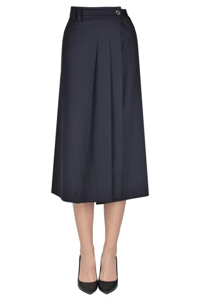 Soeur Pleated Midi Skirt In Blue