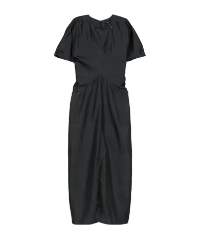 Soeur Pleated Short Sleeve Dress In Blue