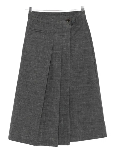Soeur Pleated Wrap Skirt In Gray