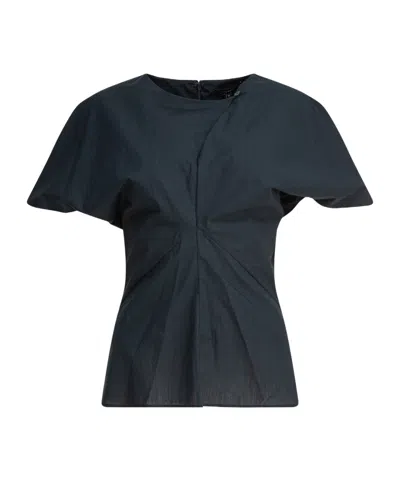 SOEUR PLEATED ZIP-UP BLOUSE