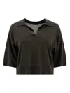 Soeur Polo-neck Short-sleeve Top In Green