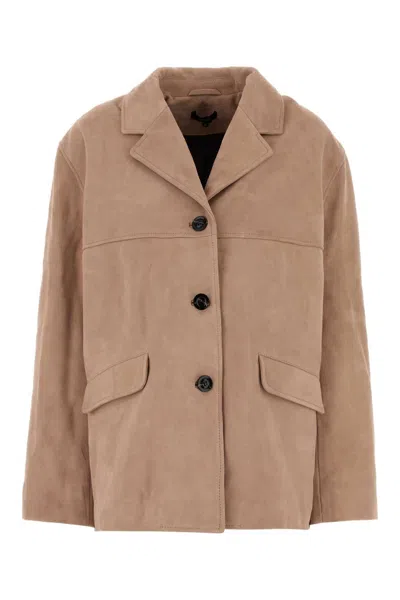 Soeur Powder Pink Suede Lorenzo Jacket In Animal Print