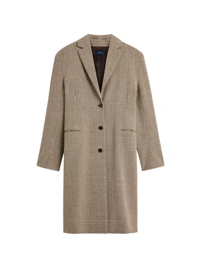 Soeur Prince Of Wales Long-sleeve Coat In Brown