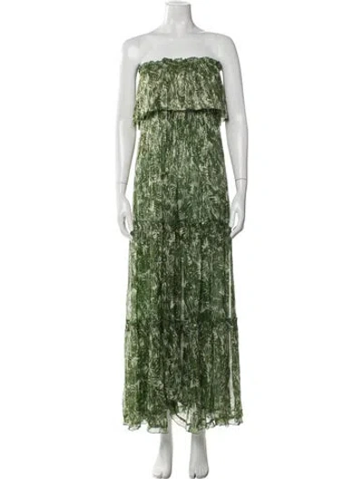 Pre-owned Soeur Printed Long Dress W/ Tags In Green