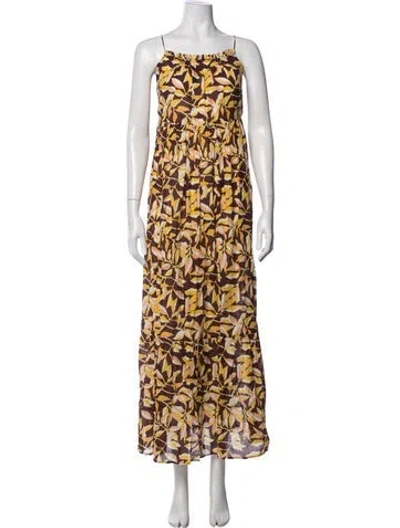 Pre-owned Soeur Printed Long Dress In Yellow
