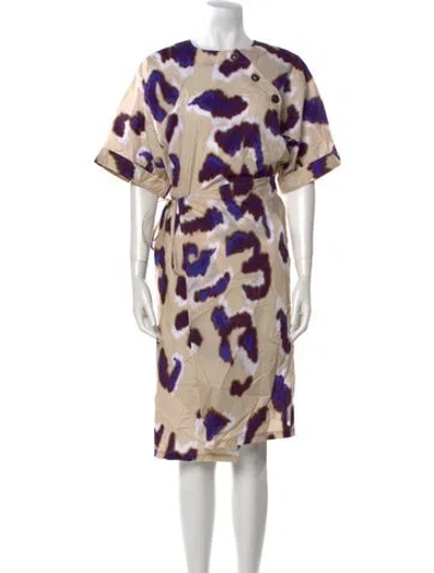 Pre-owned Soeur Printed Midi Length Dress In Neutral