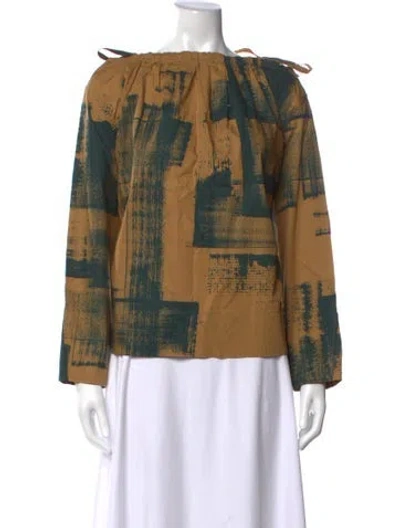 Pre-owned Soeur Printed Off-the-shoulder Top In Neutrals