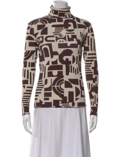 Pre-owned Soeur Printed Turtleneck Top In Brown