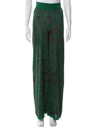 Pre-owned Soeur Printed Wide Leg Pants In Green