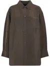 Soeur Relaxed Fit Brown Shirt With Classic Collar In Green