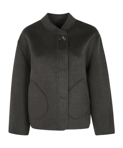 Soeur Reversible Long-sleeve Casual Jacket In Gray