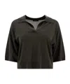 Soeur Ribbed Detail Polo Shirt In Black