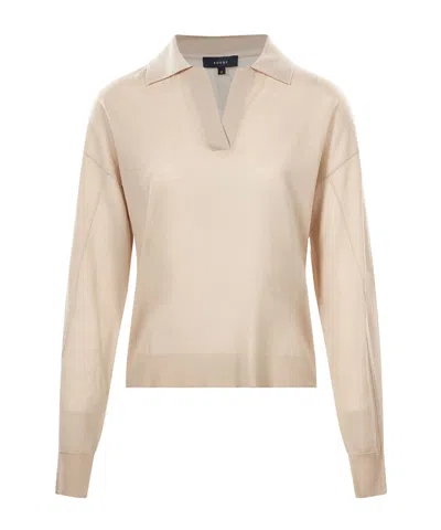 Soeur Ribbed V-neck Knit Top In Neutral
