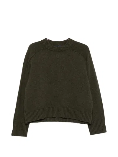 Soeur Ribbed-trim Raglan-sleeve Sweater In Green