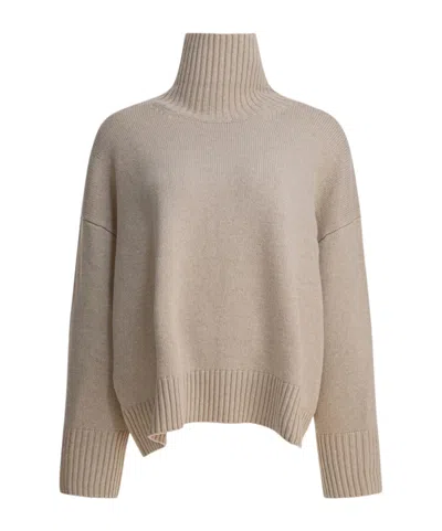 Soeur Roll-neck Wool Sweater In Off White