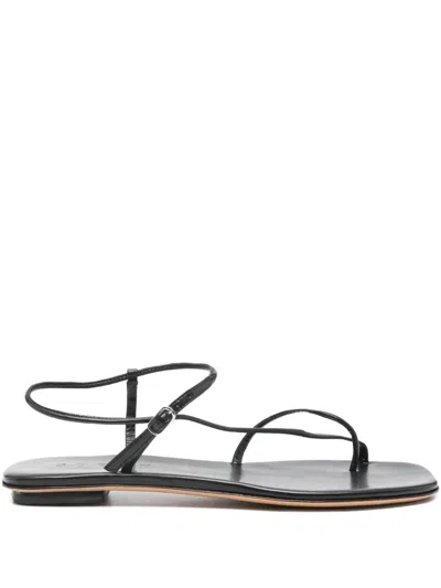 Soeur Open-toe Flat Sandals In Black