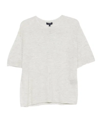 Soeur Round Neck Short-sleeve Top In Gray