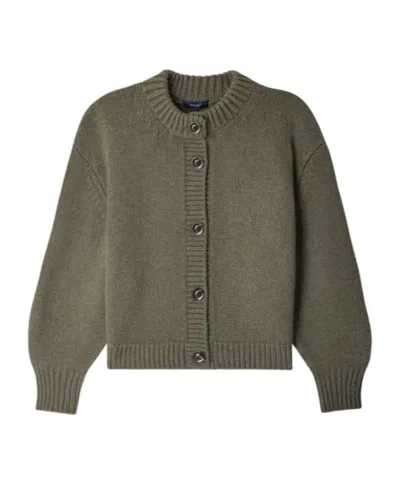 Soeur Round-neck Wool Cardigan In Green