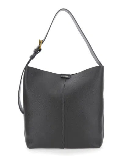 Soeur Saudade Unisex Mini Leather Shoulder Bag With Zip Closure In Gray