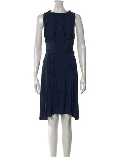 Pre-owned Soeur Scoop Neck Knee-length Dress In Blue