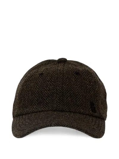 Soeur Serena Herringbone-pattern Cap In Brown