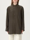 Soeur Relaxed Fit Brown Shirt With Classic Collar In Burgundy