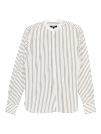 SOEUR SOEUR 'BERMUDES' SHIRT WITH A THIN STRIPE PATTERN AND MANDARIN COLLAR