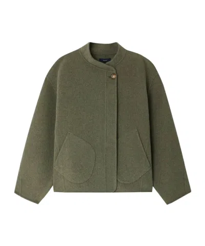 Soeur Short Coat With Side Pockets In Green