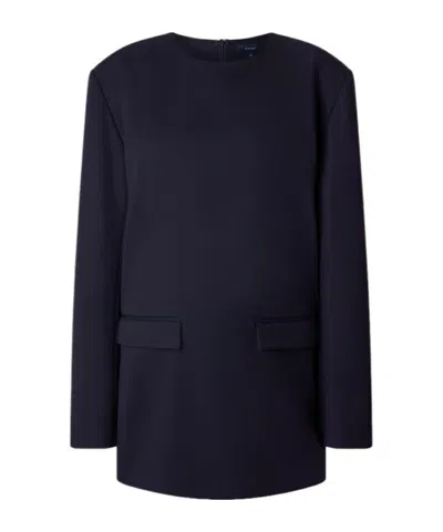 Soeur Short Dress With Long Sleeves Plain In Blue