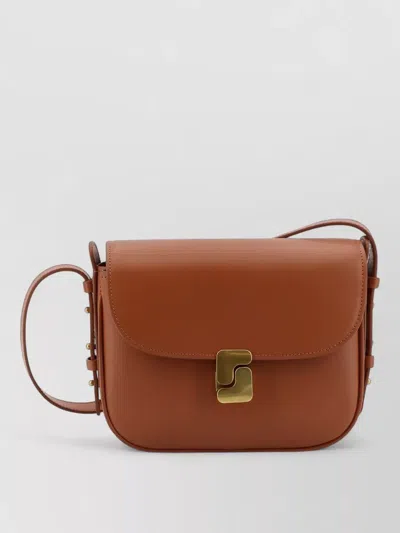 Soeur Shoulder Bag Adjustable Strap Gold Tone Hardware In Brown