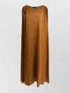 Soeur Shoulder Detail Gathered Midi Length Relaxed Silhouette In Gold