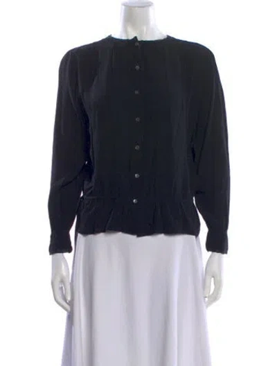 Pre-owned Soeur Silk Crew Neck Top In Black