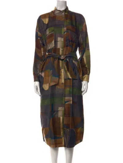Pre-owned Soeur Silk Knee-length Dress In Brown