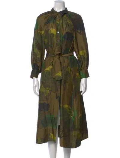 Pre-owned Soeur Silk Long Dress In Green