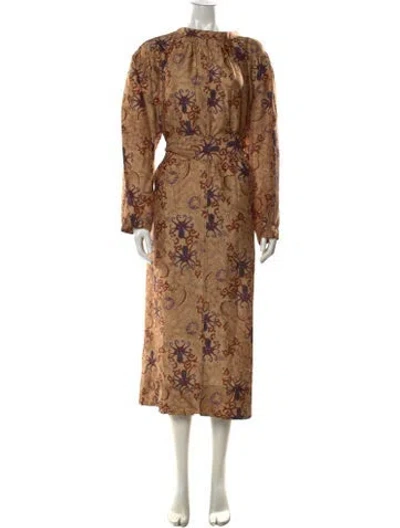 Pre-owned Soeur Silk Long Dress In Neutral
