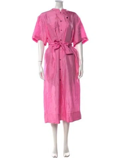 Pre-owned Soeur Silk Long Dress In Pink