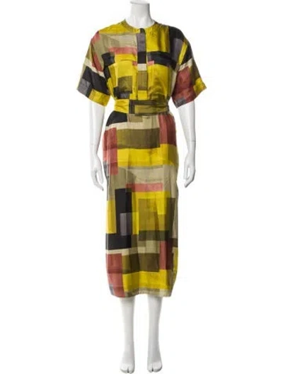 Pre-owned Soeur Silk Midi Length Dress In Neutral