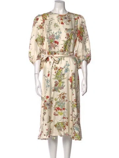 Pre-owned Soeur Silk Midi Length Dress In Neutrals