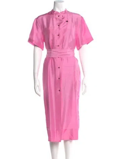 Pre-owned Soeur Silk Midi Length Dress In Pink