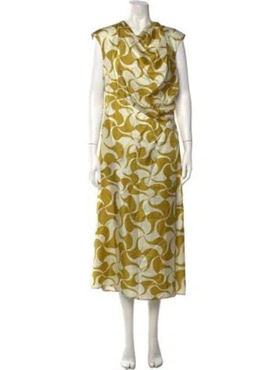 Pre-owned Soeur Silk Midi Length Dress W/ Tags In Yellow