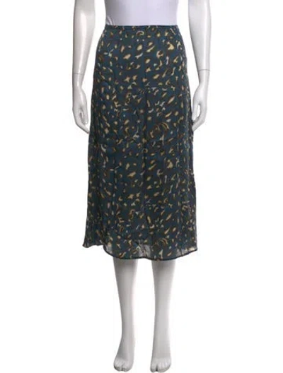 Pre-owned Soeur Silk Midi Length Skirt In Blue