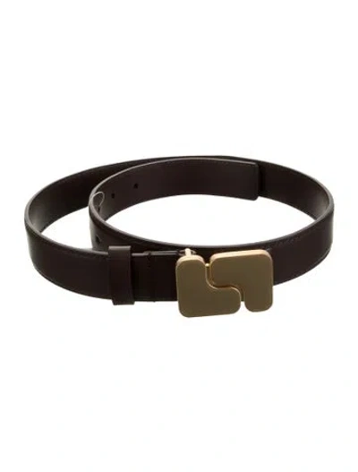 Pre-owned Soeur Skinny Leather Waist Belt In Brown